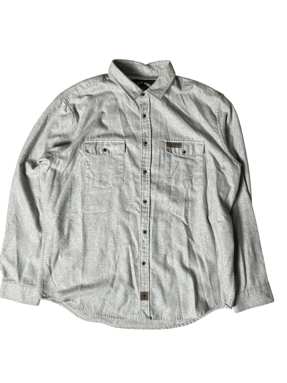 Ballast Point Shirt Mens XL Gray Flannel Long Sleeve Button-Up Pockets